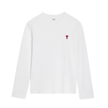 Ami Paris T-shirt Manches Longues Blanc