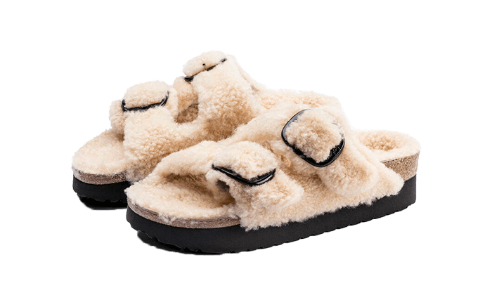 Birkenstock Birkenstock Arizona Big Buckle Shearling Teddy Eggshell - 1017642