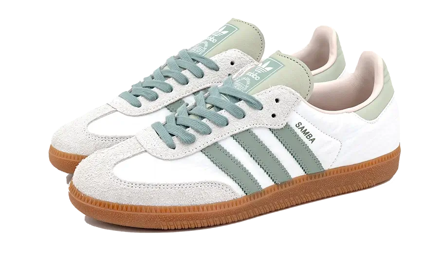 Adidas Adidas Samba OG  Cloud White Silver Green - ID0492