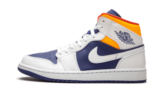 Air Jordan Air Jordan 1 Mid White Laser Orange Deep Royal Blue - 554725-131